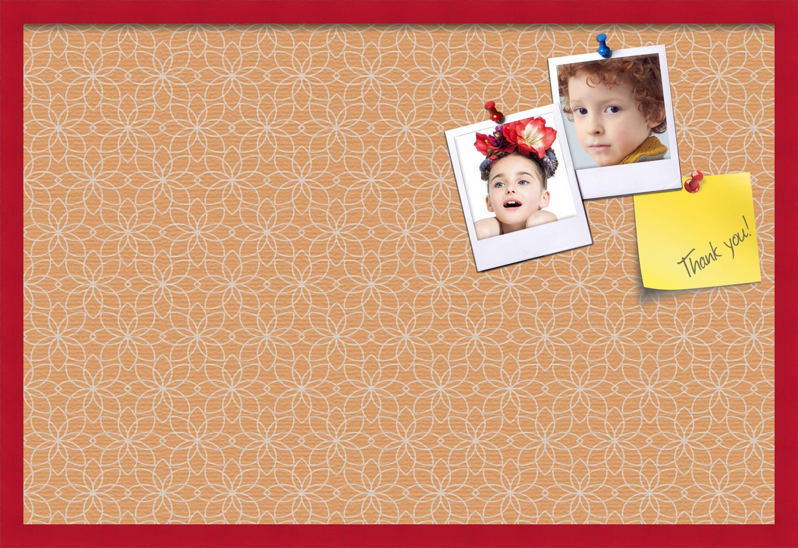 ArtToFrames 36×24 Inch Custom Cork Bulletin Board. This Floral Design in Mute…