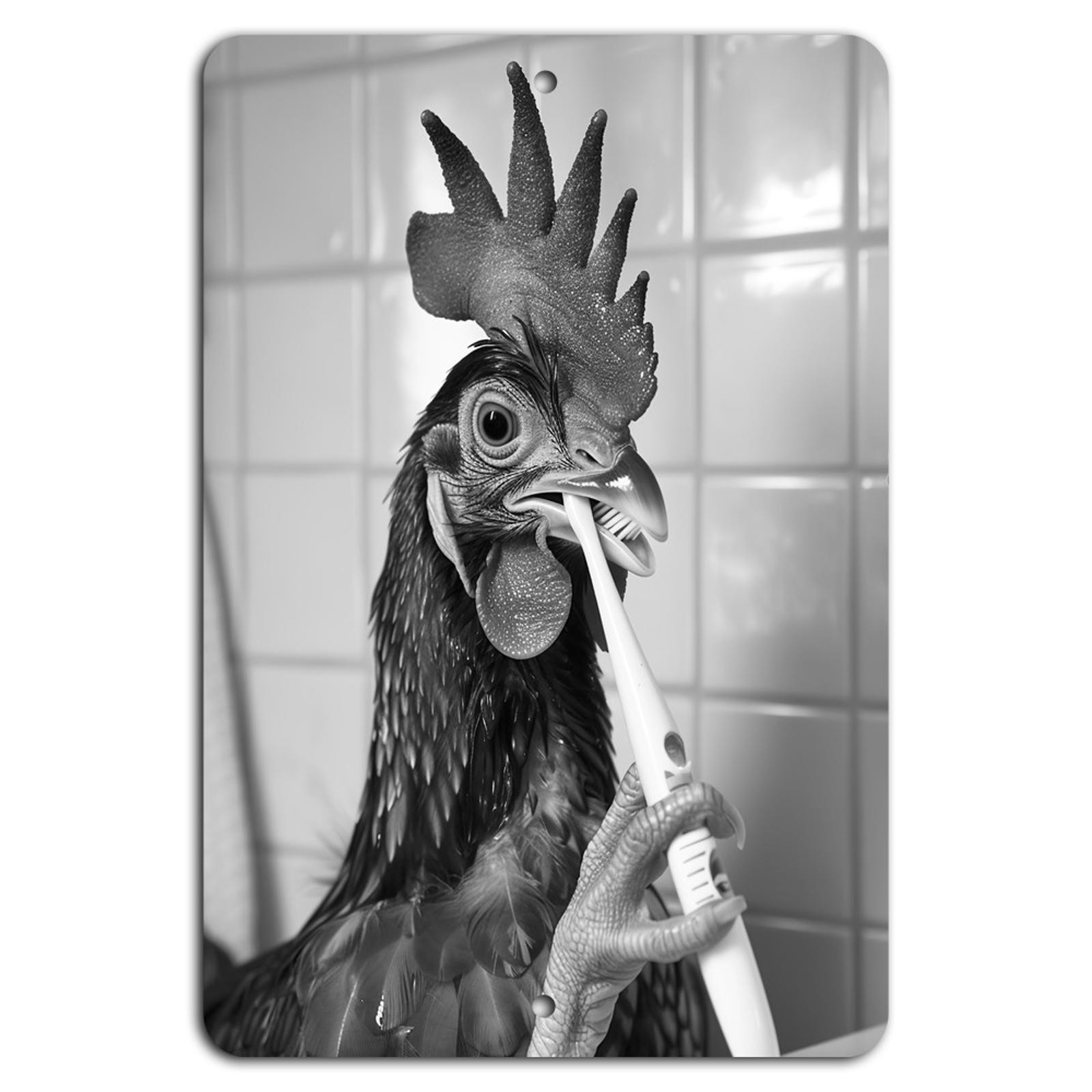 Chicken Bathroom Sign BanginPrints Aluminum Rustic Farmhouse Decor