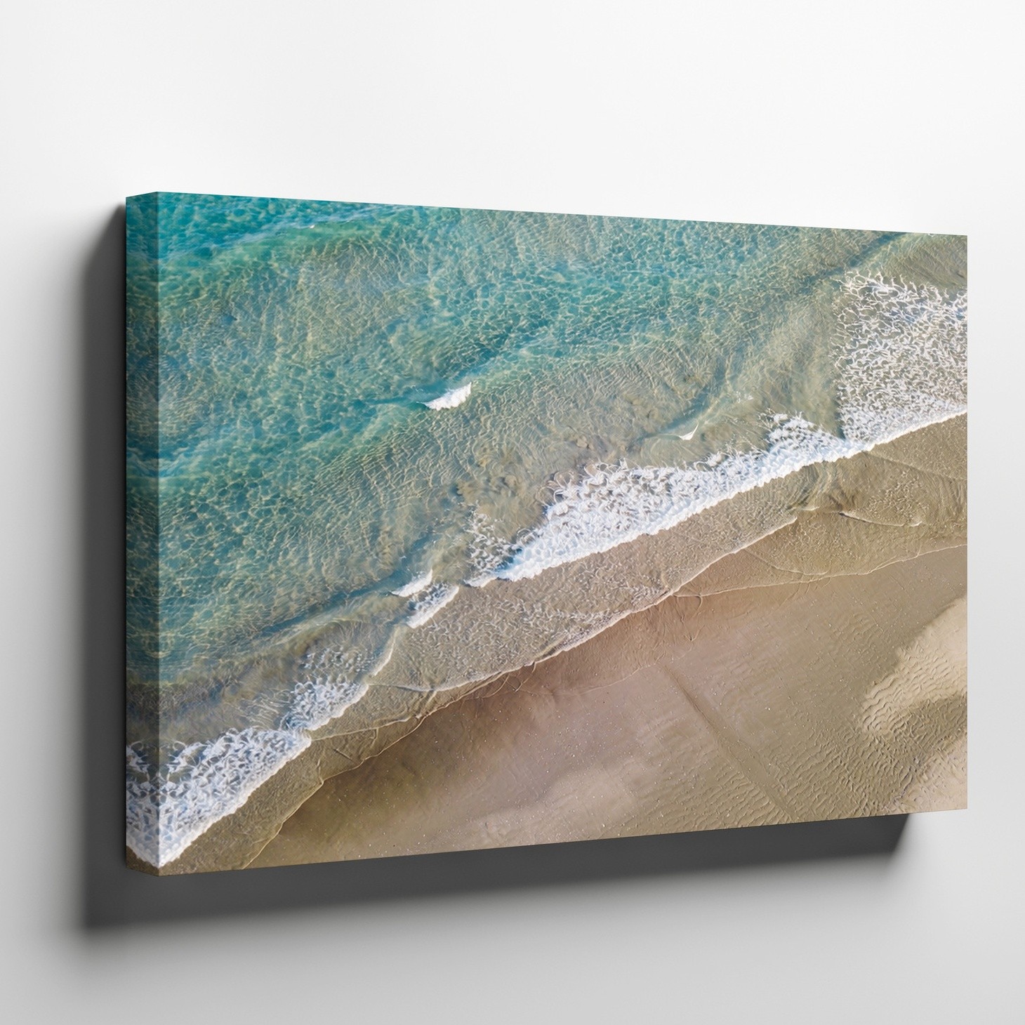 Coastal Beach Waves Canvas Wall Art Ocean Shoreline Seaside Landscape Print