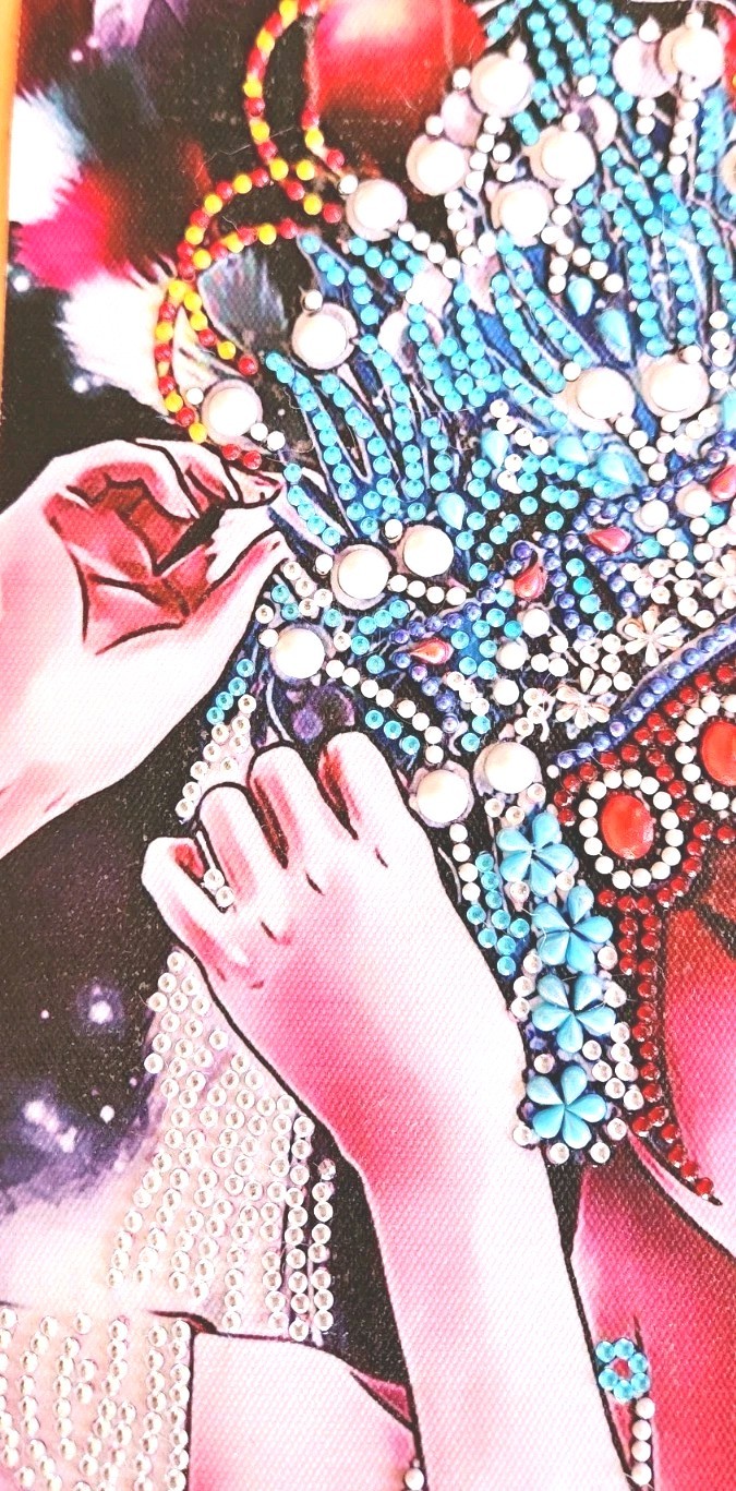 Asian Peking Opera Lady, Beaded Art, Finished Diamond Painting Home Decor