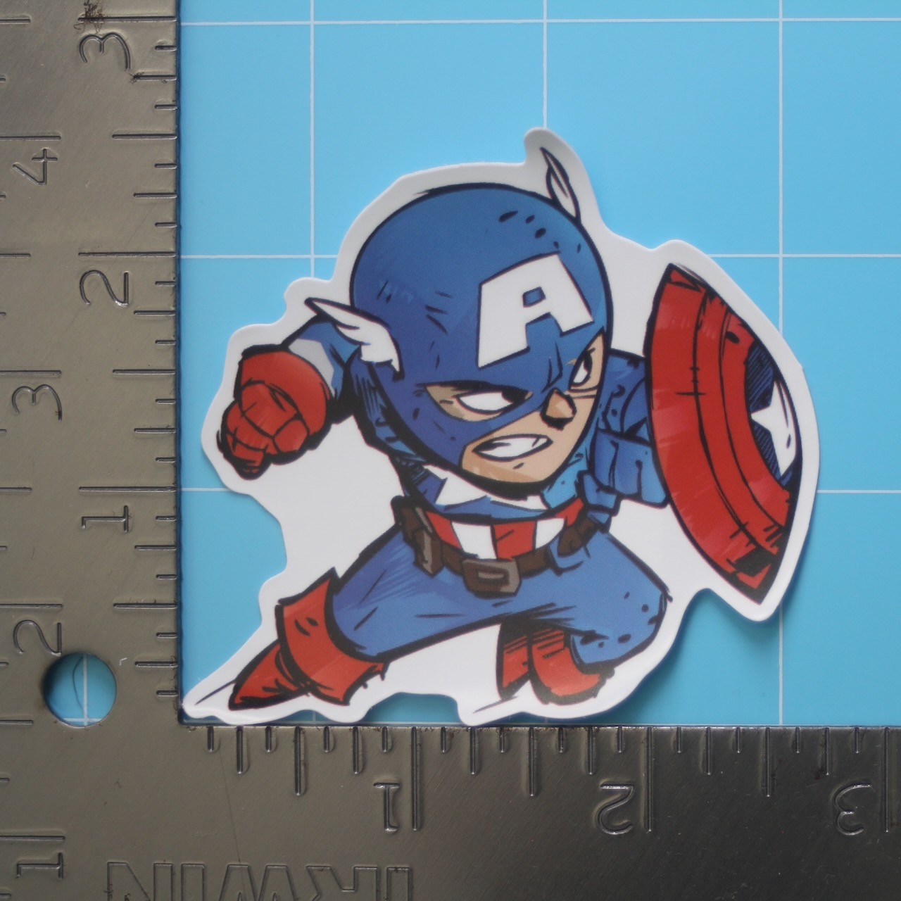 Marvel Universe Sticker (CAPTAIN AMERICA) MCU Superheroes, Gloss PVC Decal