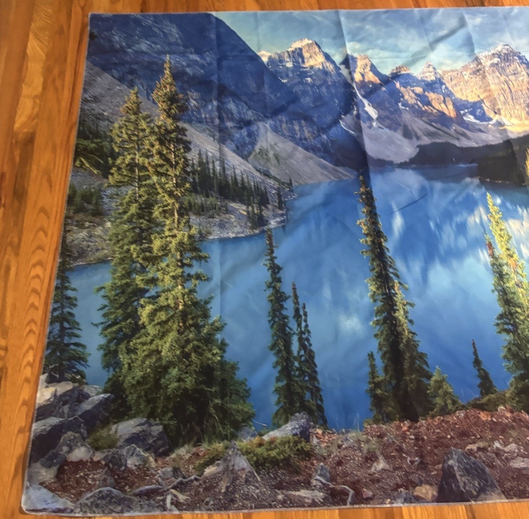 Mountain Tapestry – MORAINE LAKE Wall Hanging for Room – Alberta Canada 52×58