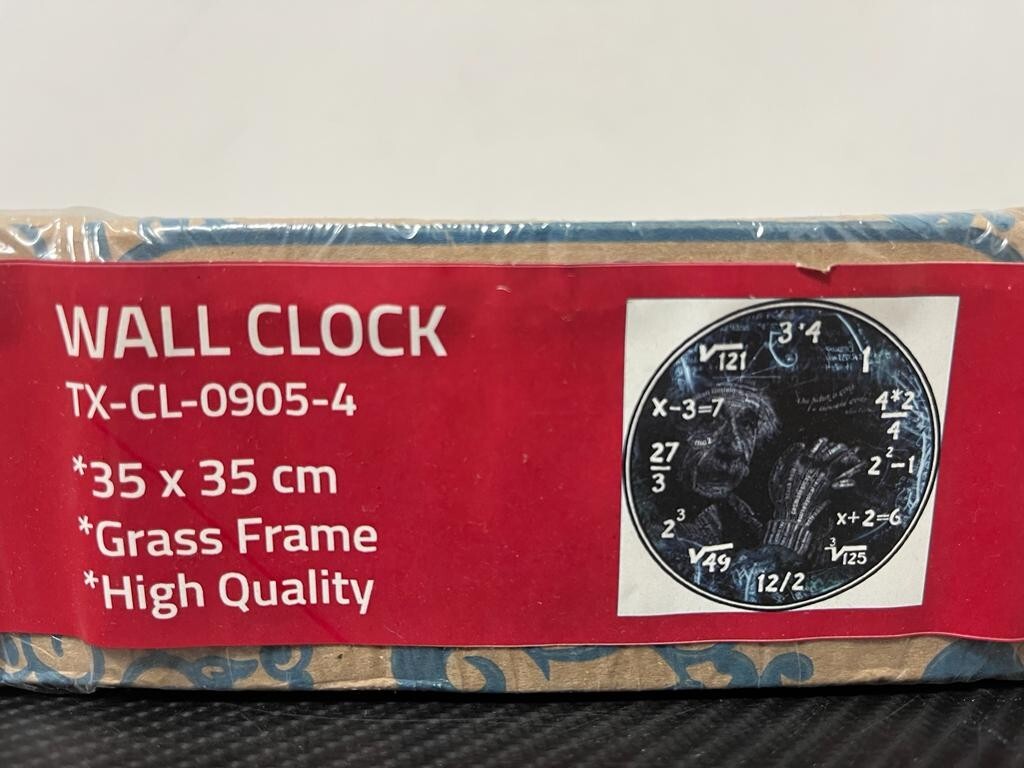 Albert Einstein Math Wall Clock Algebra Equations Mathematic Hour Minute Watch