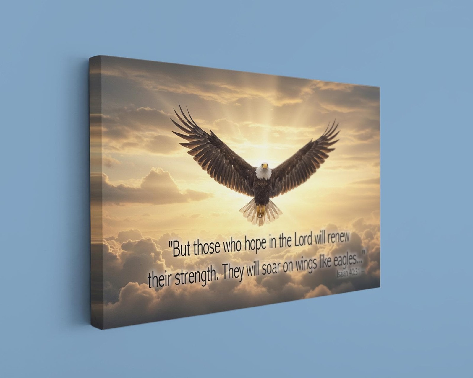Christian Wall Art Isaiah 40 31 Bible Verse Canvas Print Eagle Design