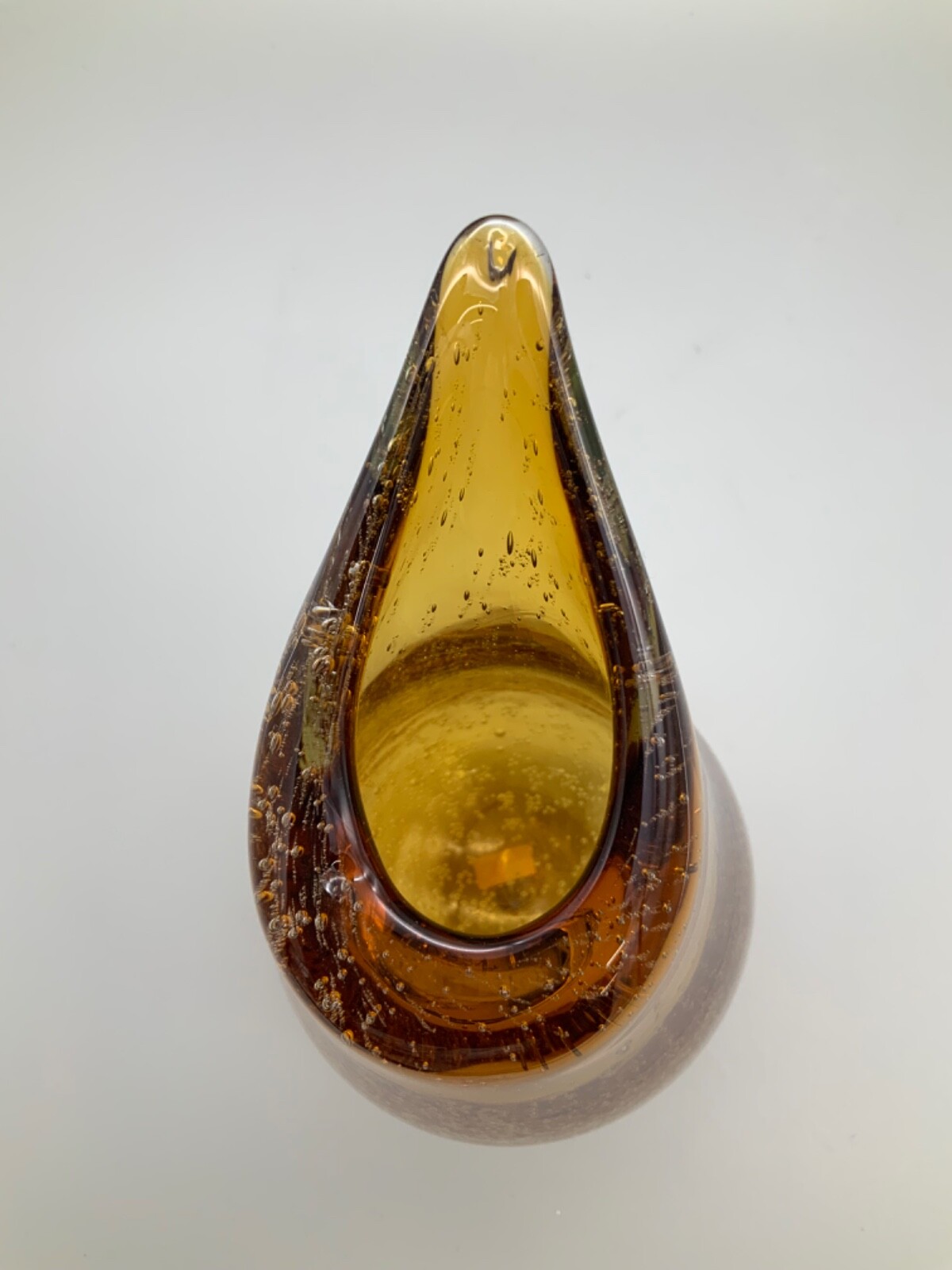 Vintage Amber Glass Bullicante Vase Heavy 3 lb. 9 oz. Home Essentials style 1806