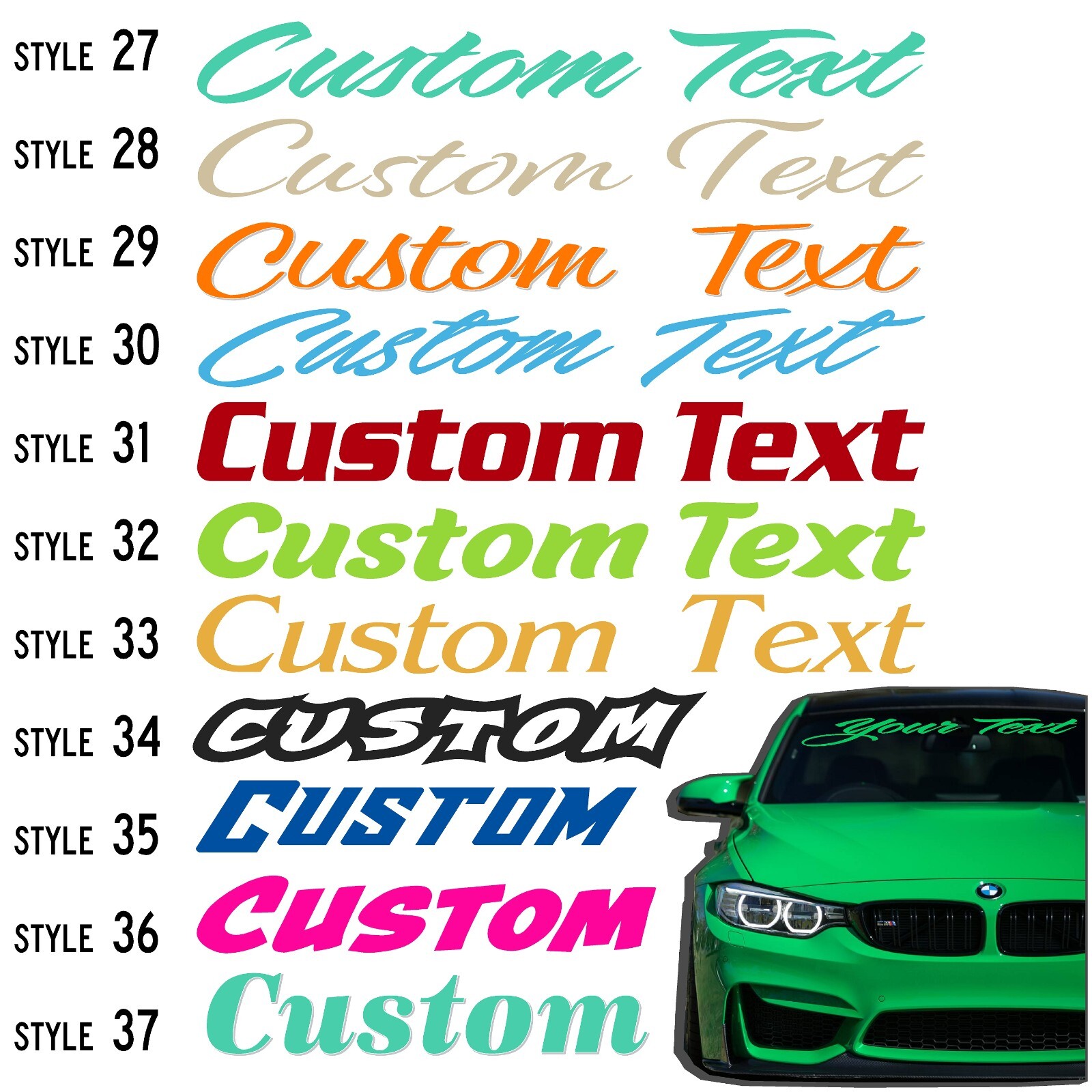 Custom Windshield Decal, Personalized Automotive Vinyl text graphic CTDC