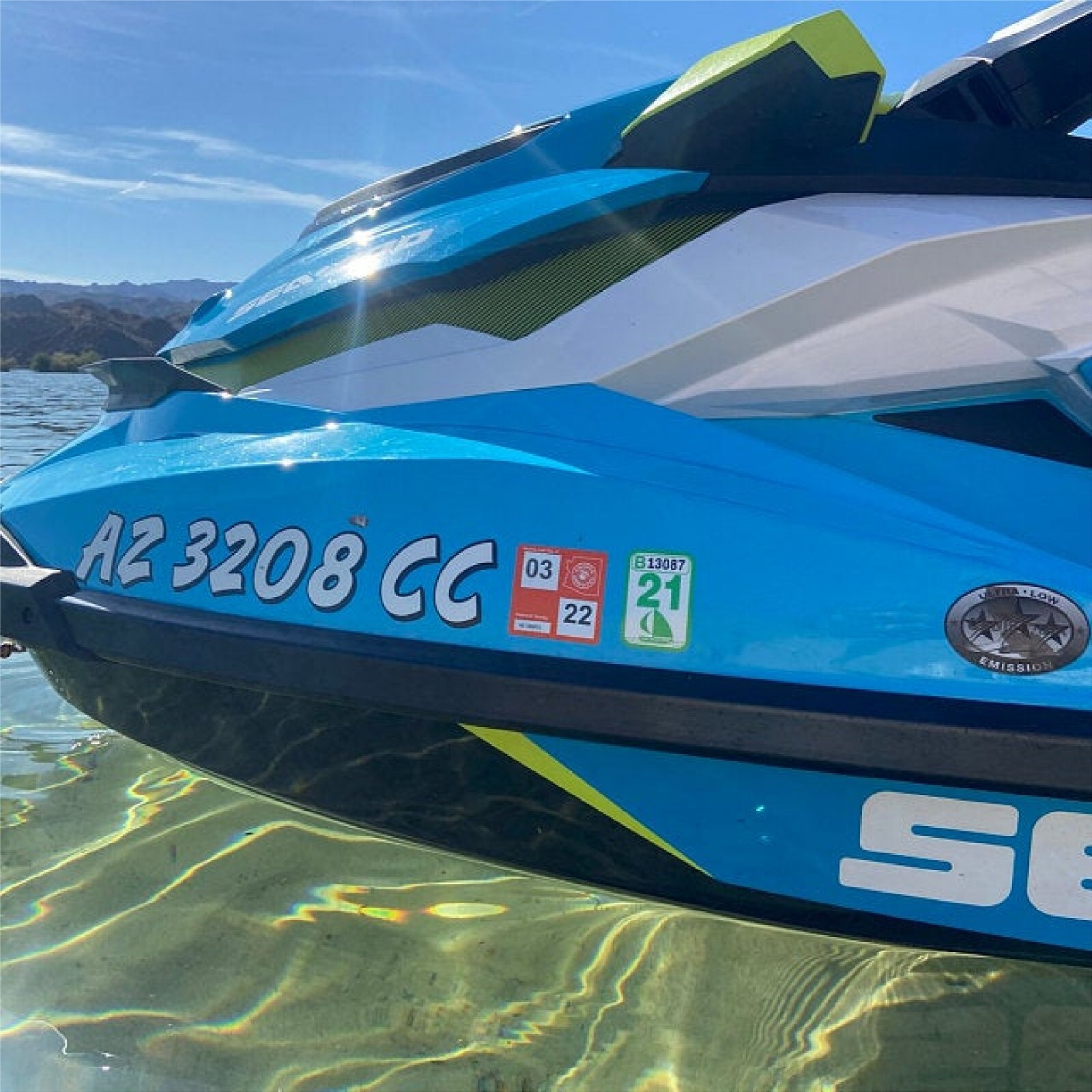 Boat Registration Numbers & Letters 2 Pack Custom 3″ Boat & Jetski PWC Stickers