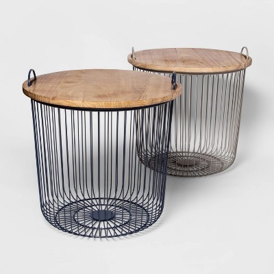 Wire Kids’ Storage Floor Bin Navy – Pillowfort