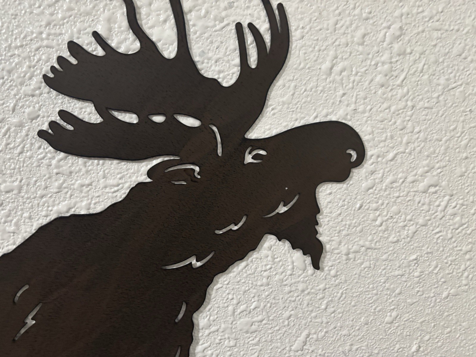 Rustic Metal Moose Wall Hanger 20 Inches By 19 Inches
