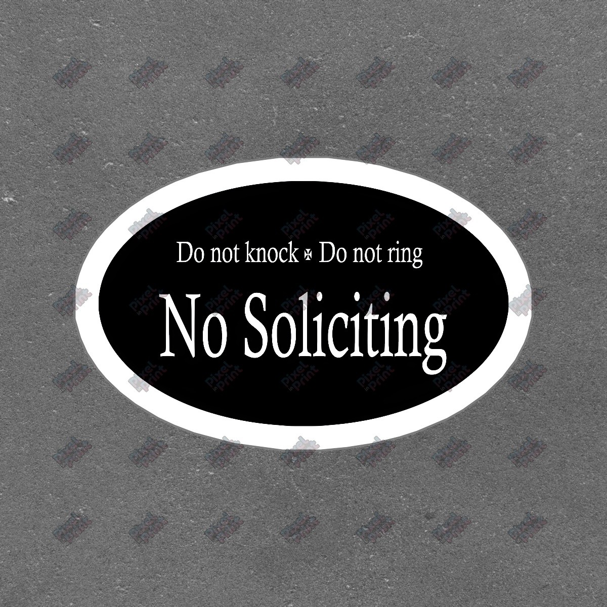 No Soliciting Vinyl Decal Door Sign, Home Decor, Easy Peel & Stick #799058