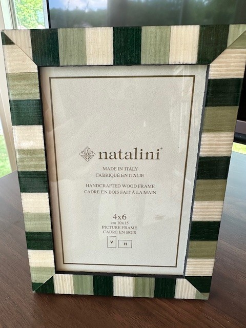 4×6 NATALINI PHOTO/PICTURE FRAME – SHADES OF GREEN w/IVORY