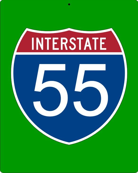 Metal Interstate Custom Highway Sign – Your Choice of Number and Sign Size