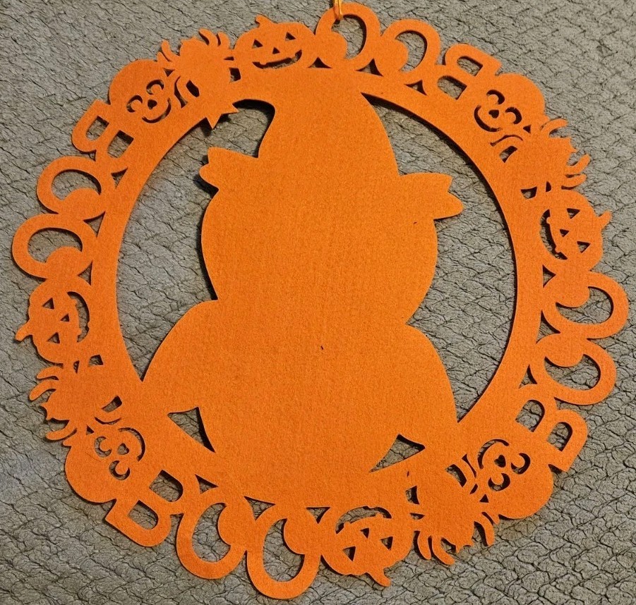 Owl Wall Decoration Round Orange 15 Inches