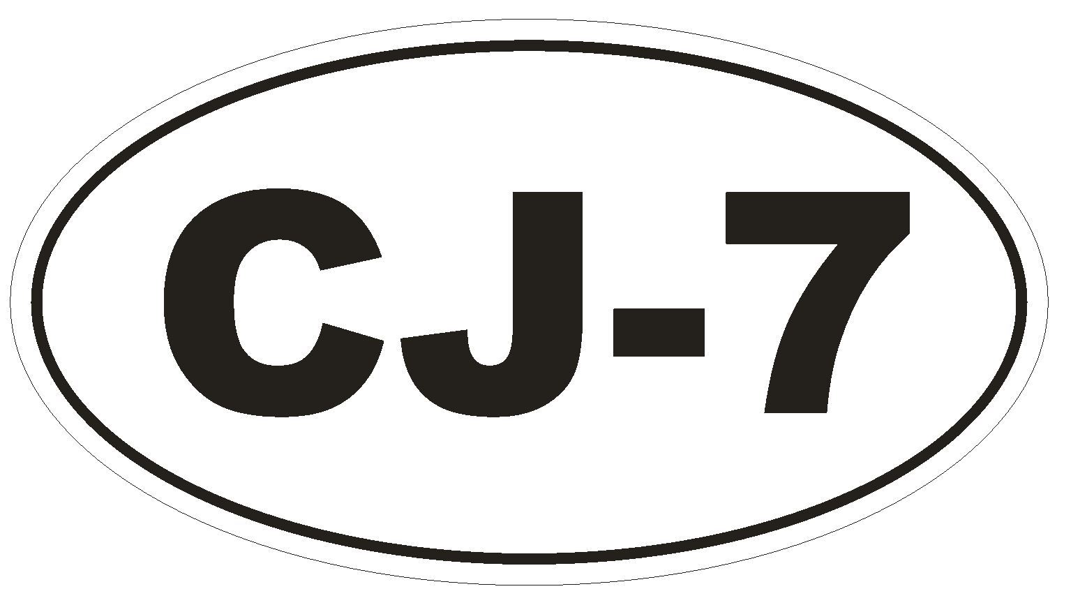 CJ-7 Oval Bumper Sticker or Helmet Sticker D1974 Euro Oval OFFROAD 4 Wheeler