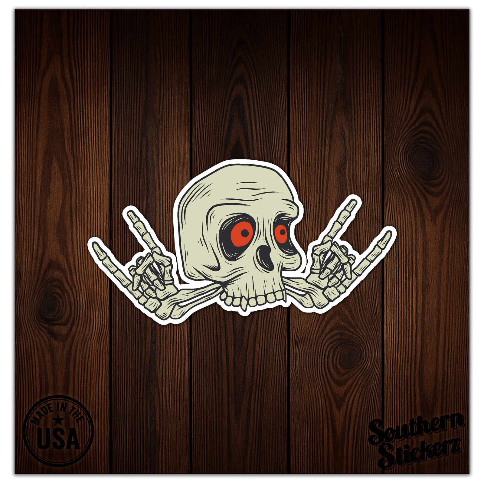 Devil Horns Skull – Vinyl Decal Sticker – Car Window Laptop – ebn11483