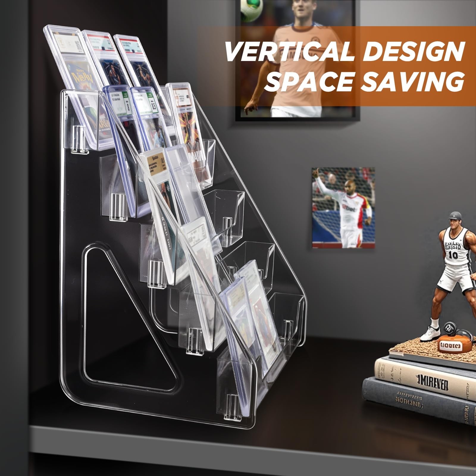 Trading Card Display Stand, PSA Card Display Acrylic Shelf, Vertical Holder f…