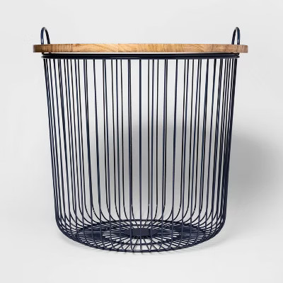 Wire Kids’ Storage Floor Bin Navy – Pillowfort