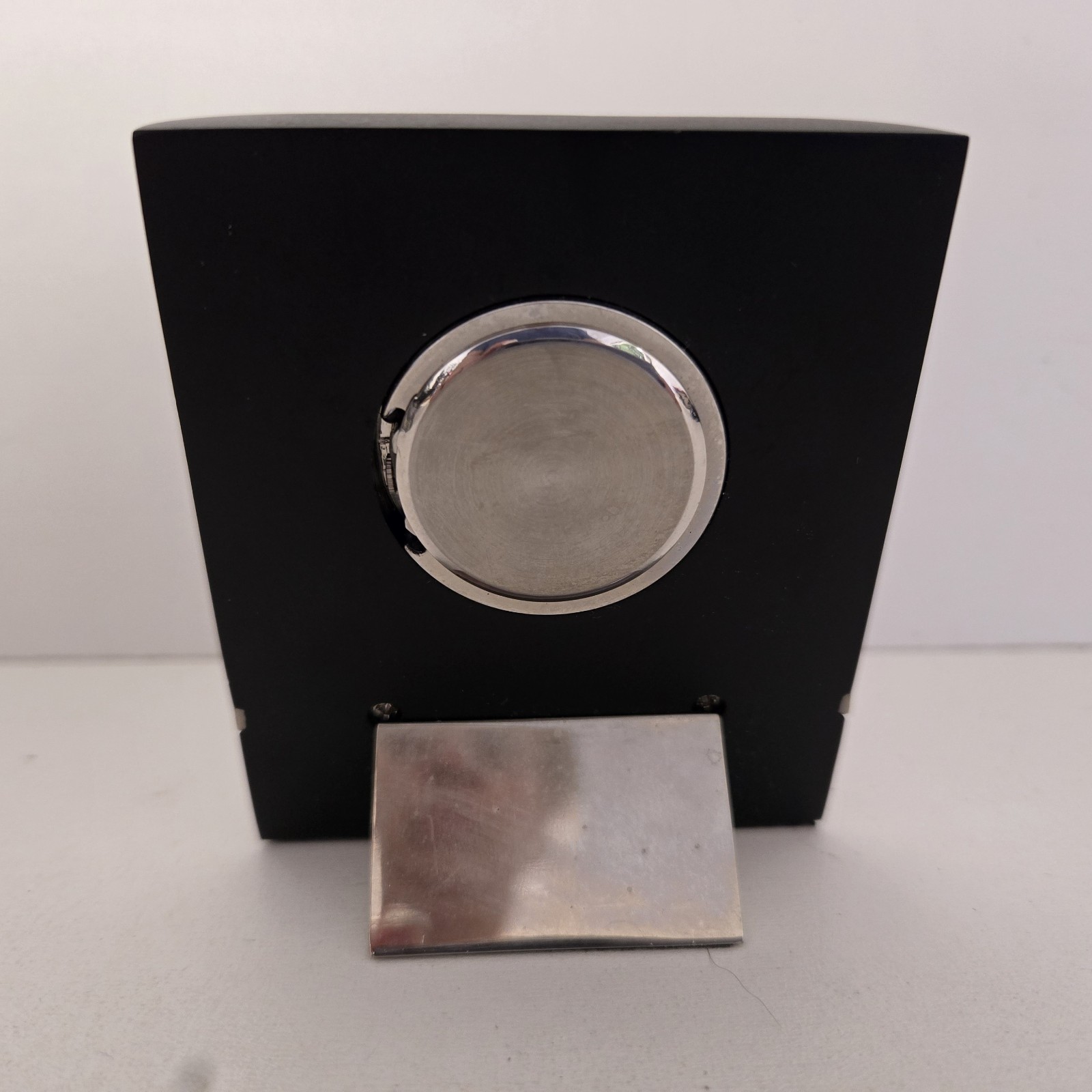 Infiniti Quartz Desk Matte Black & Stainless Steel Travel Clock 3.25 x 2.75 in