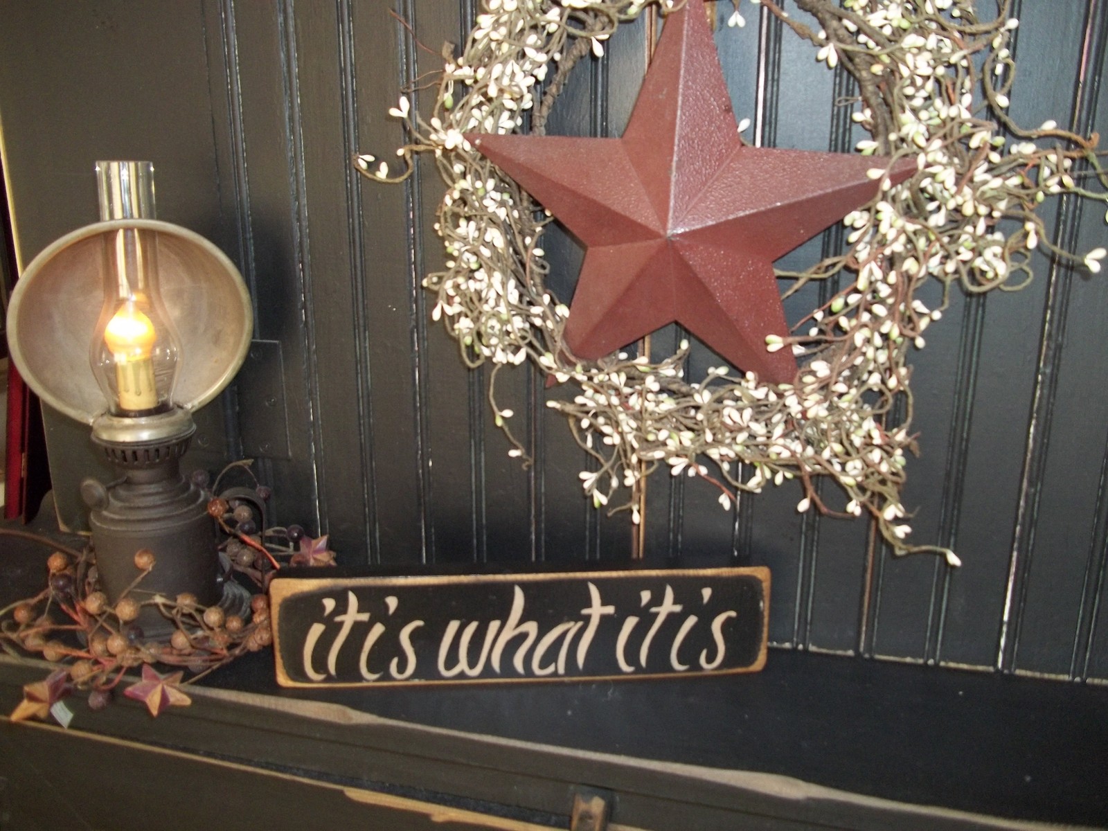 Wood Sign IT IS WHAT IT IS Prim Country Handmade Rustic Home Decor Custom Colors