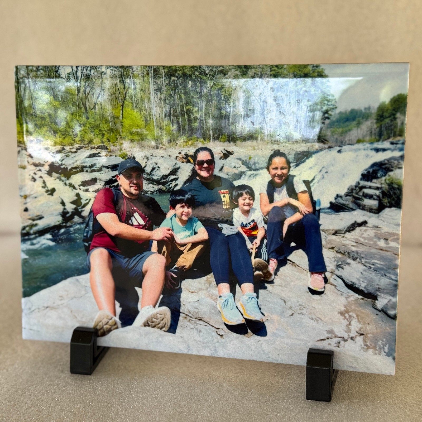 Custom Family Photo Ceramic Tile Gift – Home Decor with Lifetime Print – Quality