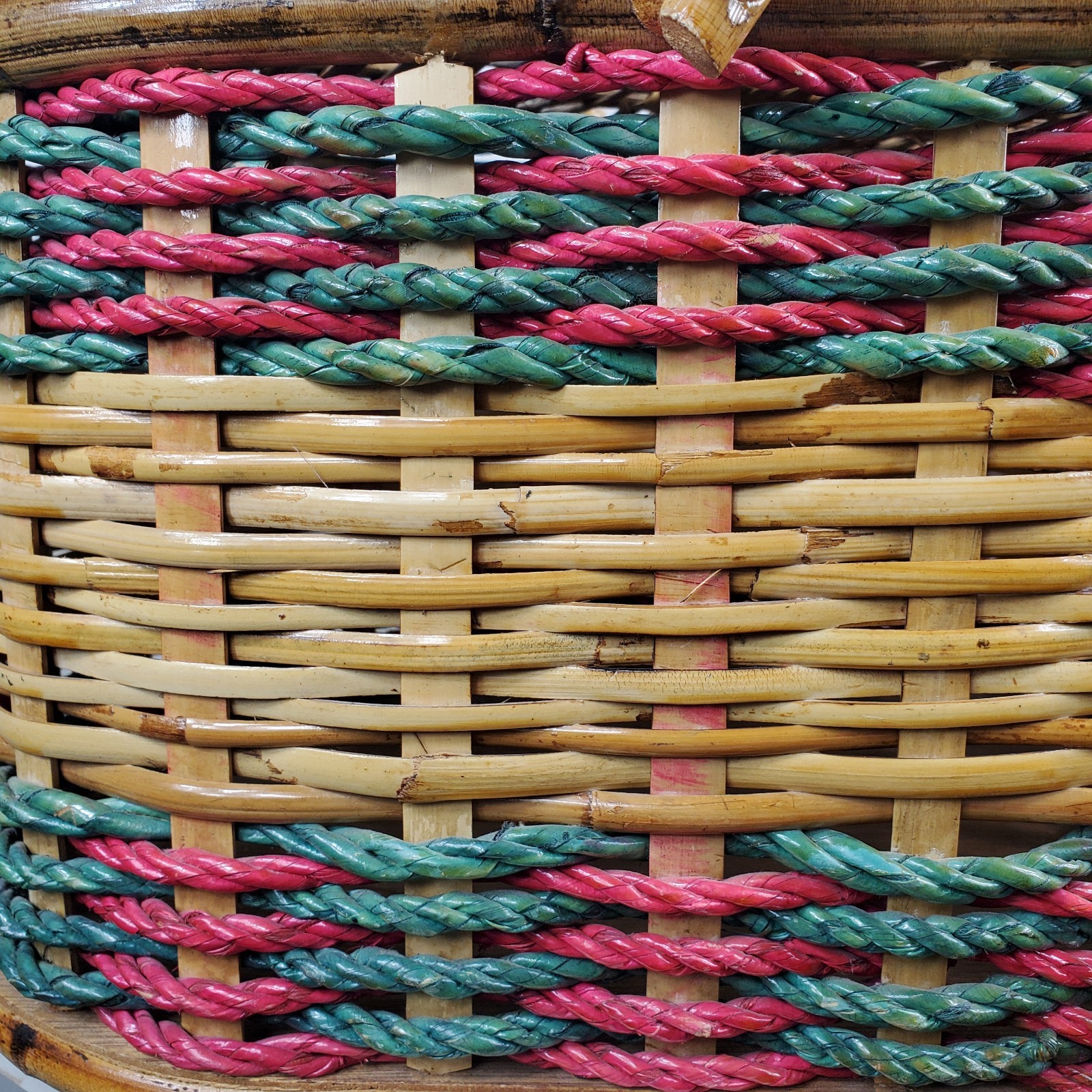 Heart Shaped Picnic Storage Basket Woven Wicker Rattan Handles Valentines