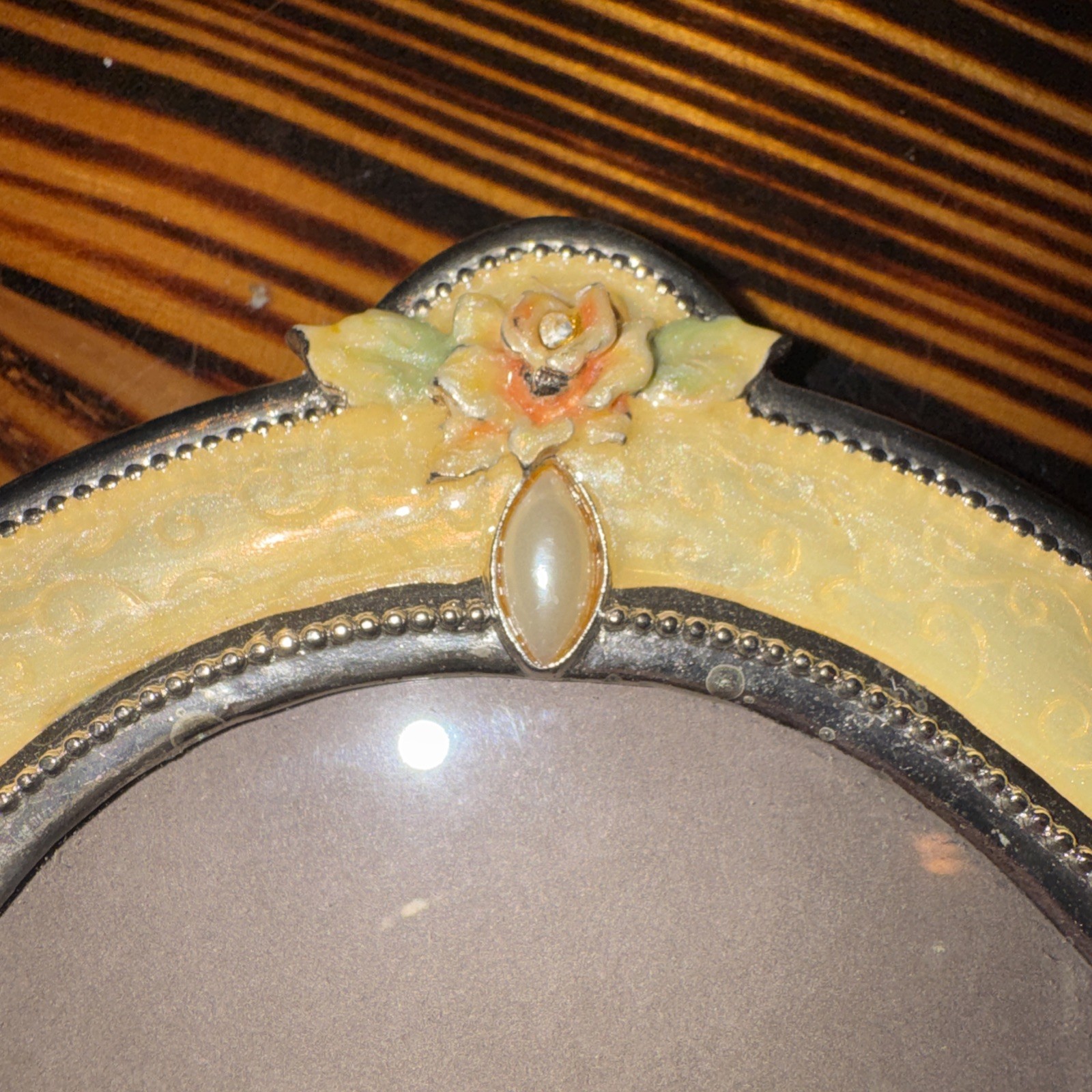 Vintage 1990s Enamel Floral Picture Frame 3.5” X 5″ Never Used