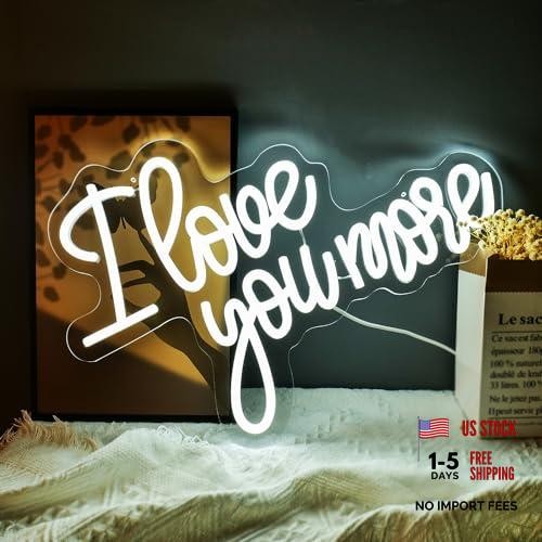 I Love You More Neon Signs Romantic Words LED Light Sweet Couple Signs