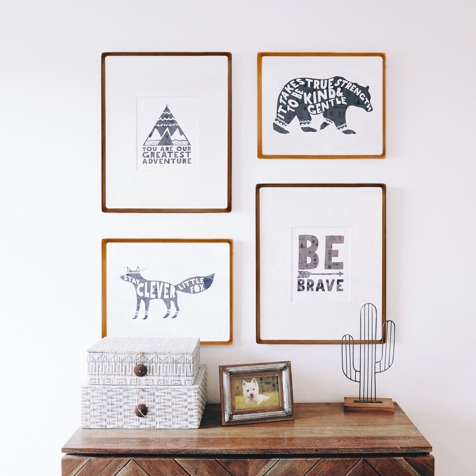 12×16 Picture Frames Teak Solid Wood Vertical Horizontal Standing Display Pho…