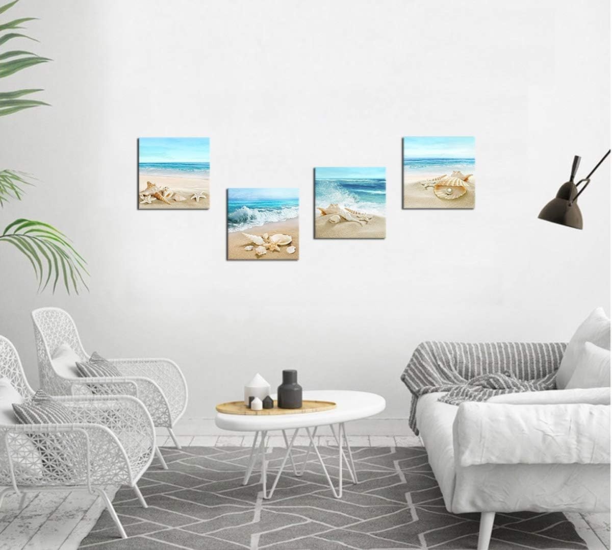 Water-Resistant Coastal Beach Canvas Art – Perfect for Bathroom or Living Room