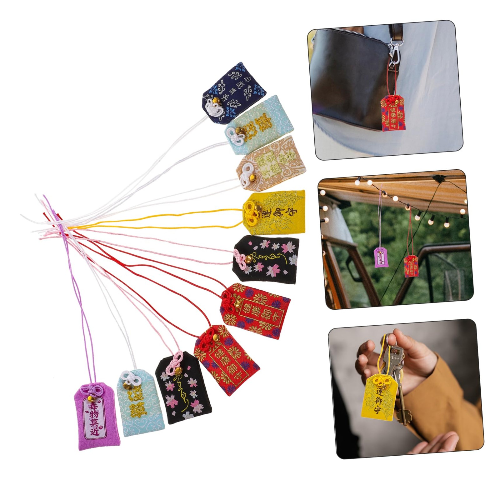 VOSAREA 10pcs Japanese Omamori Amulets Good Luck C