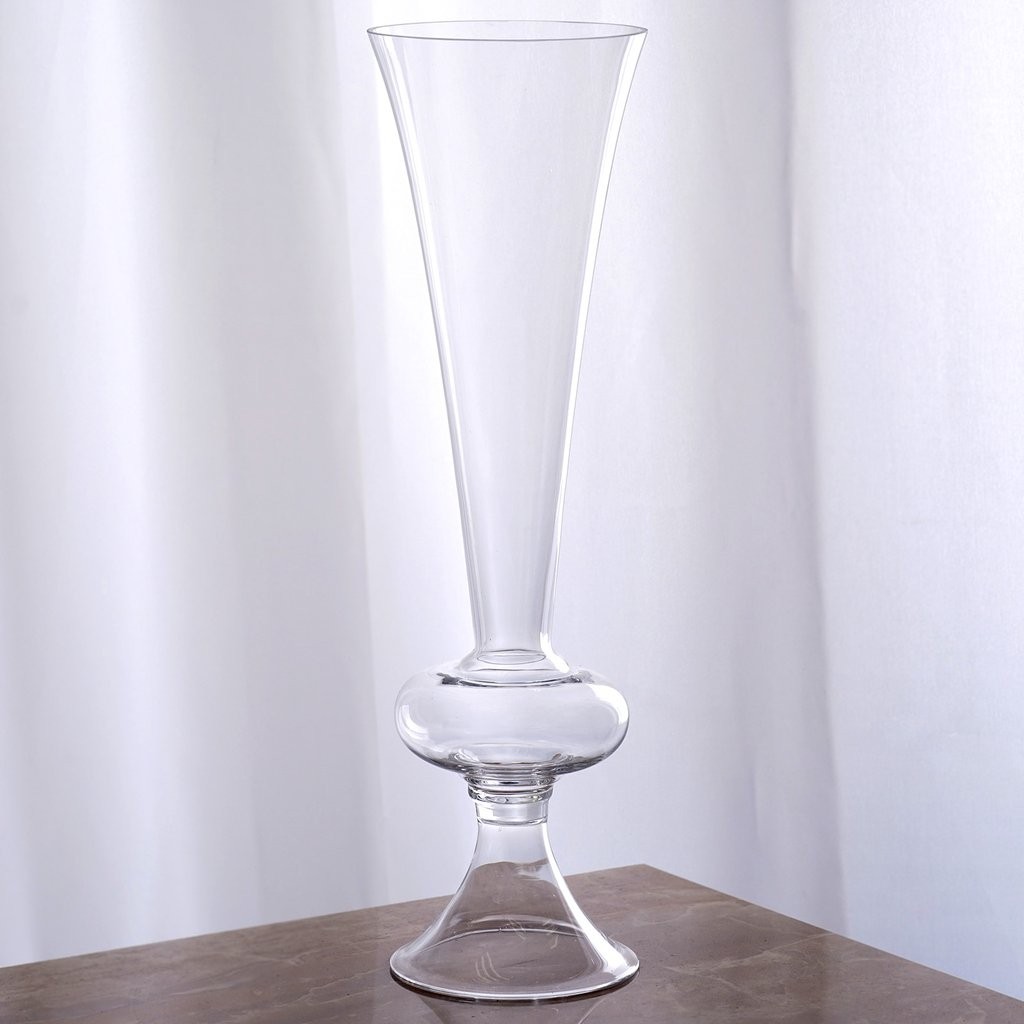 15″ tall Trumpet Clear Glass Vases Wedding Party Centerpieces Home WHOLESALE
