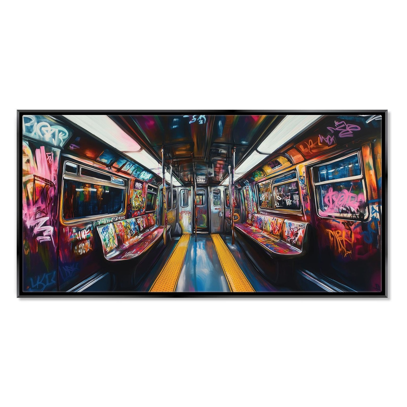 Subway Graffiti Canvas Panoramic Urban Street Art Extra Large Wall Decor