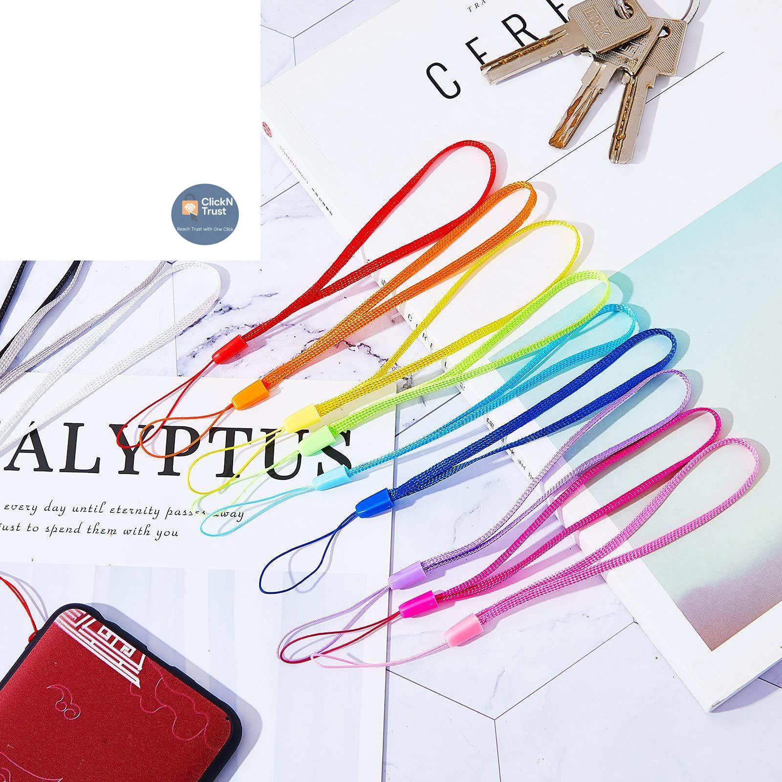 Shappy 100 Pcs Hand Wrist Strap Lanyard 6.9 x 0.15 x 0.04 inch, Multicolor