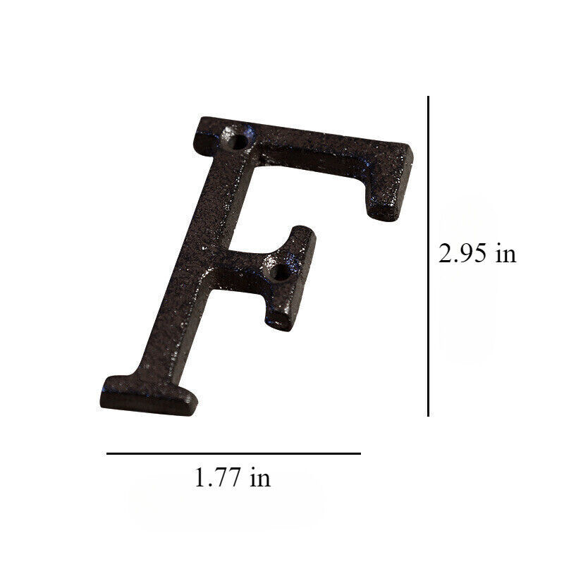 Cast Wrought Iron Black Antique House Door Alphabet Letters and Numbers HOT!