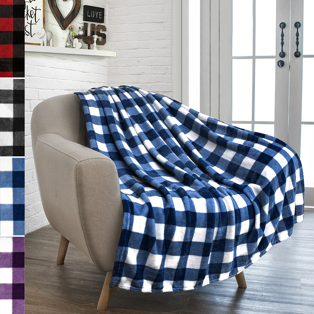 Gradient Ombre Fleece Throw Blanket Soft Plush Accent Decorative Bed Blanket