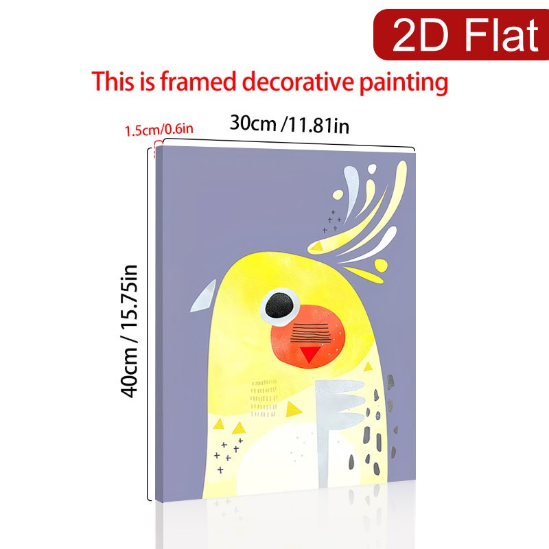 Abstract Yellow Bird Canvas Wall Art, Minimalist Kids Room Home Decor