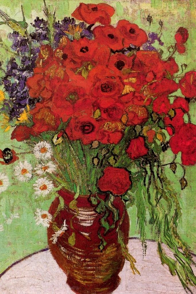 Vincent Van Gogh Red Poppies And Daisies Cool Wall Decor Art Print Poster 24×36