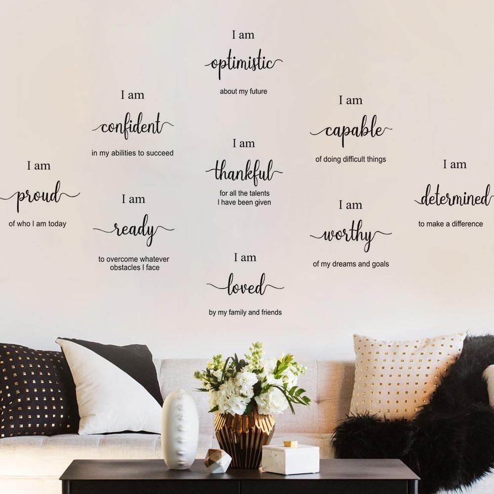 Contemporary Inspirational Quote Stickers – Motivational Wall Decor for All
