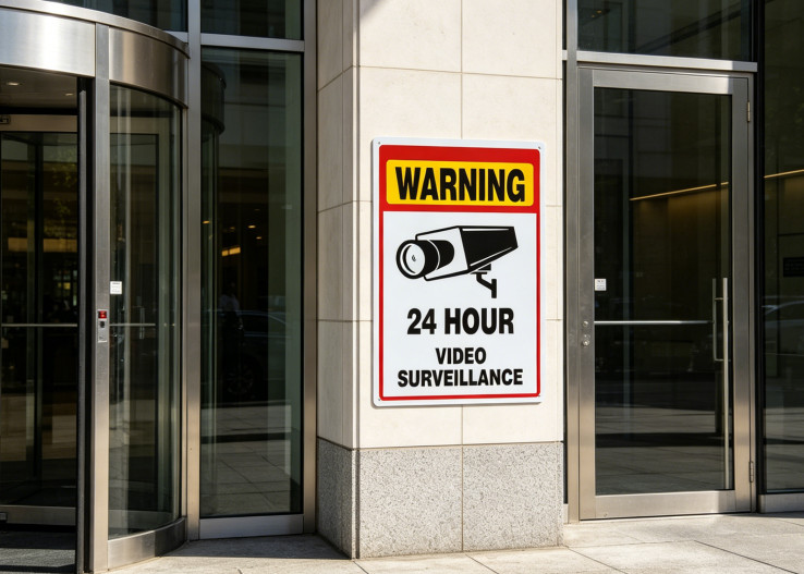 24hr Video Surveillance Warning Sign For Shop Office Factory Apartment Perimeter