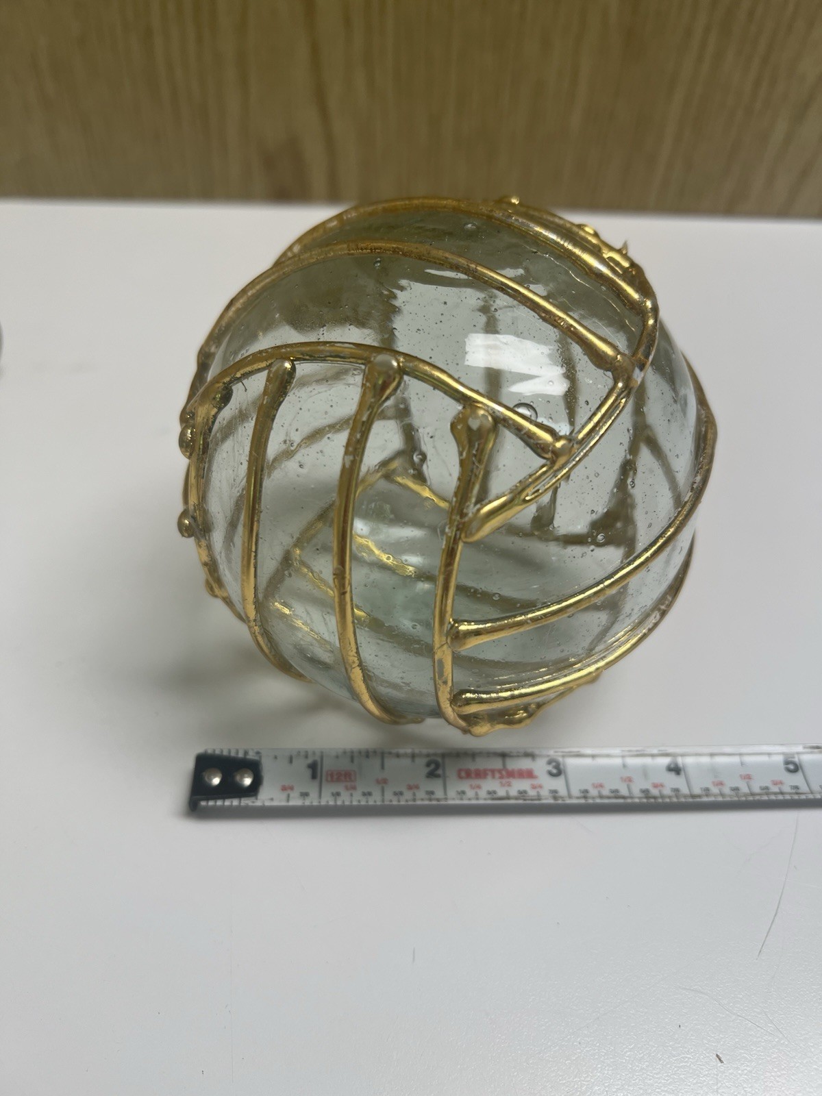 Wrought Iron Stand with Glass Ball Decorated Table Top Decor