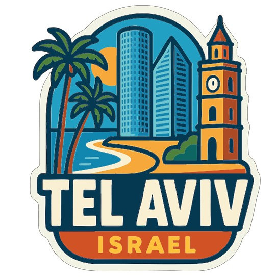 Tel Aviv Israel Sticker Decal Vinyl Die-Cut City Skyline Landmark Design