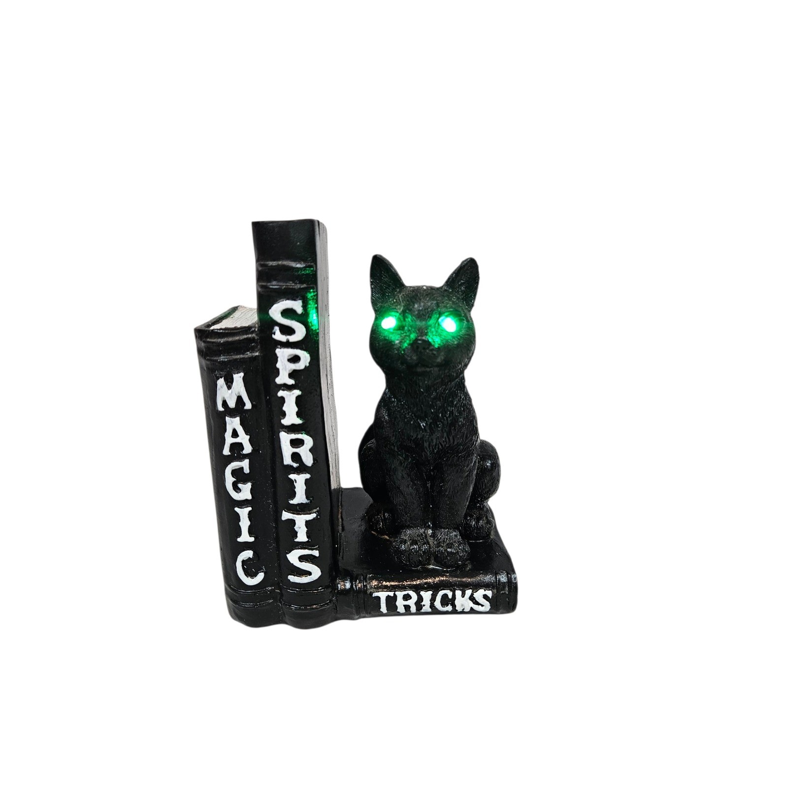 Halloween Black Cat with Light Up Green Eyes Magic Spirits Tricks Decor