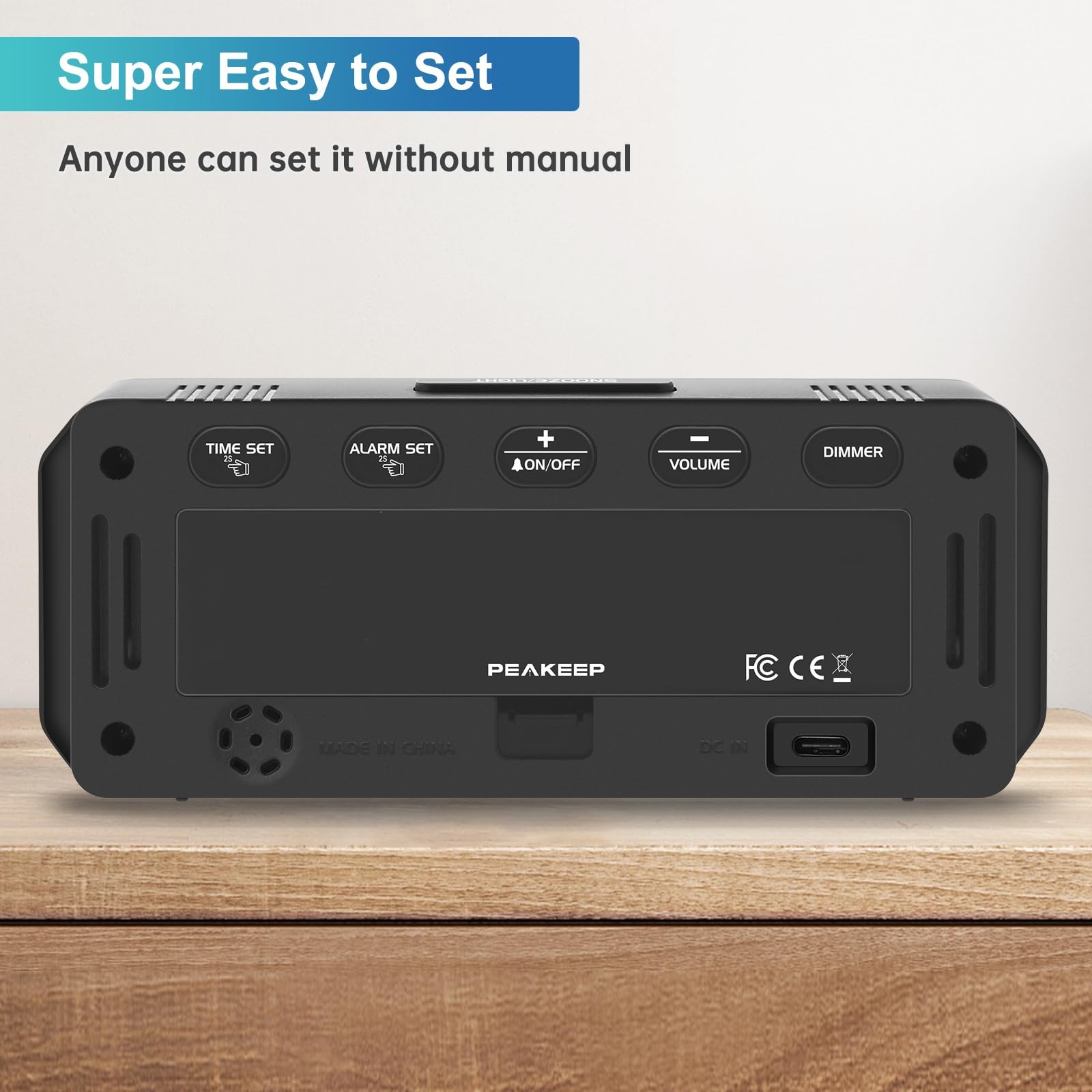 Digital Alarm Clock for Bedrooms – Plug in Electric Clock Big Numbers for Desk