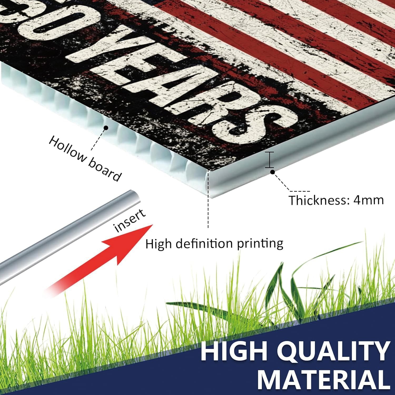 250th Anniversary America Yard Sign 12×17 Inches with H Stakes Patriotic 4th …