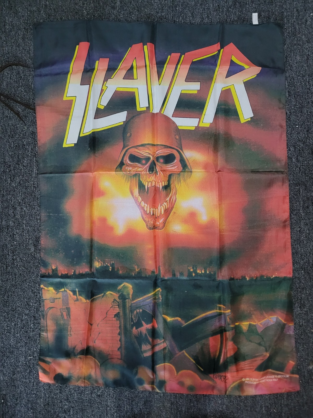 1995 Slayer Skull Flag Rare Vtg Tapestry Poster Banner thrash metal