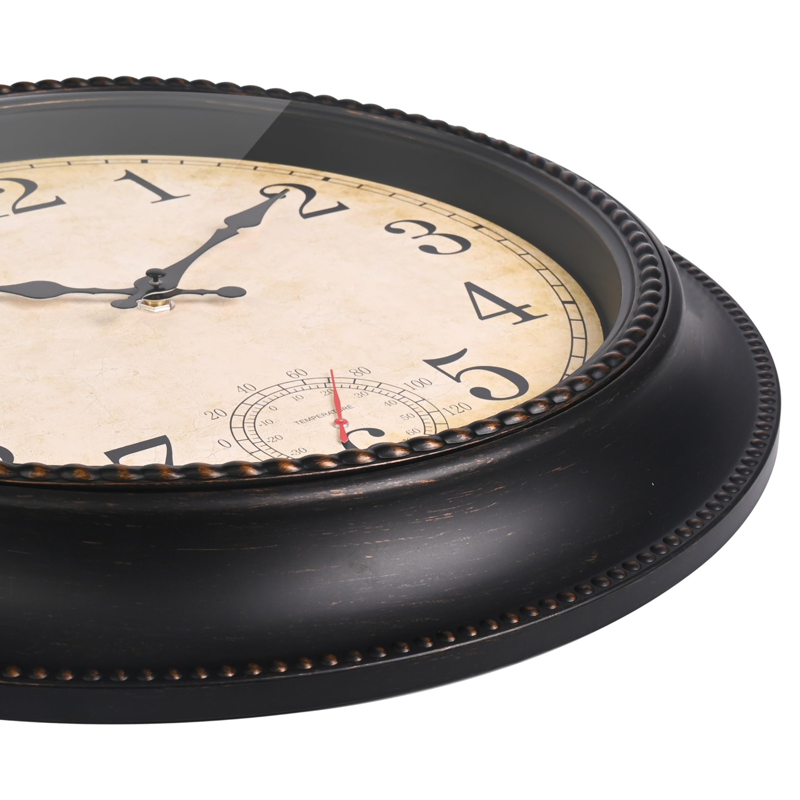 Outdoor Clock 18 Inch Large Wall Clocks with Thermometer for Living Room Pati
