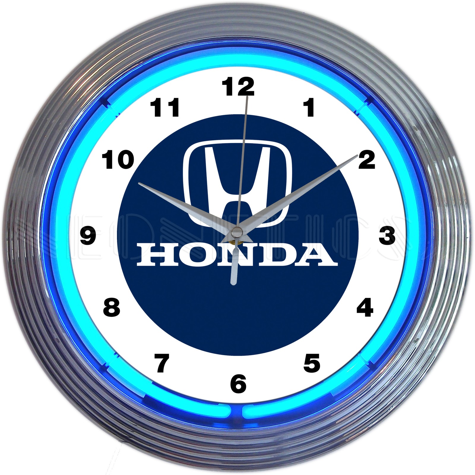 Honda Blue Neon Clock LED Lighted Garage Wall Clock