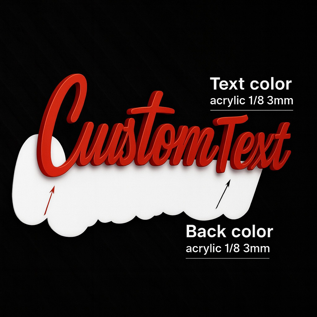 Custom Multicolor Personalized Name! Laser Cut 3D Acrylic Emblem Badge for Car
