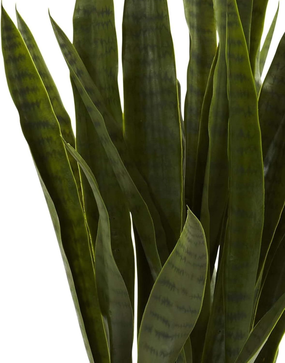 35in Artificial Snake Plant, Sansevieria Faux Greenery with Black Planter for…