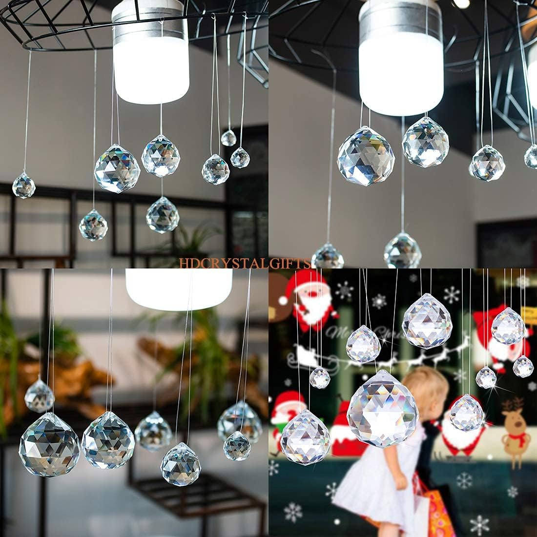 24Pcs 20mm Clear Crystal Ball Prisms for Suncatchers and Window Decor